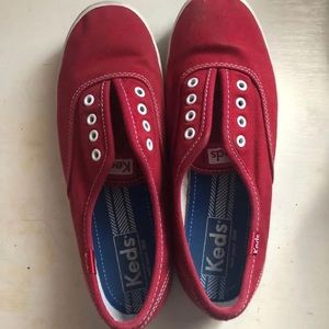 Red Slip On Keds